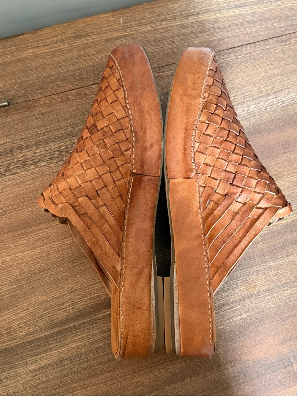 Kelsi Dagger Brooklyn Maple Woven Leather Mule Clogs Sz 9.5 Cognac Boho Comfort - Picture 5 of 7